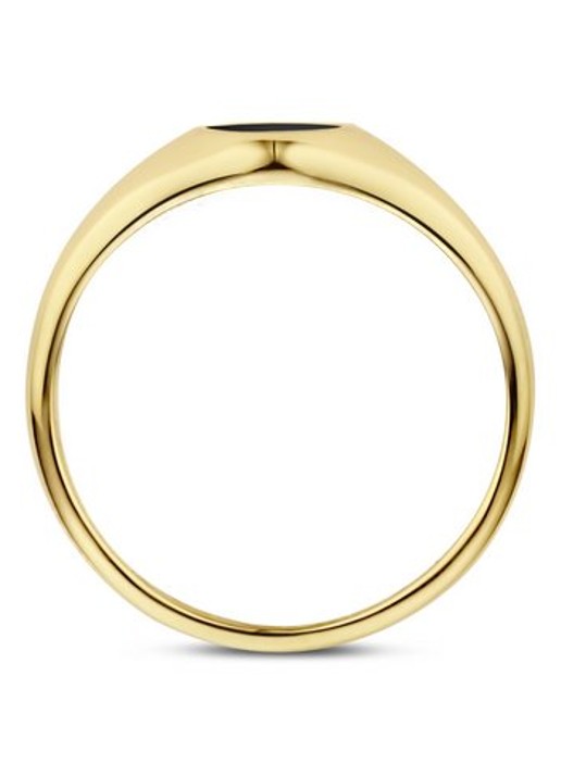Blush Ring van 14 karaat geelgoud met onyx 1219YON - voorkant 3 geelgoud