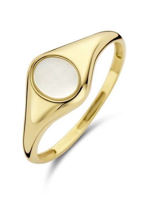 Blush Ring van 14 karaat geelgoud met parelmoer 1219YMP