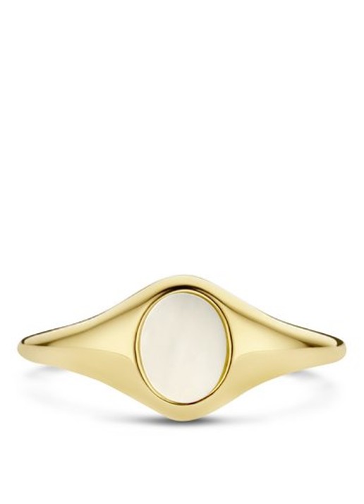 Blush Ring van 14 karaat geelgoud met parelmoer 1219YMP  - voorkant 2 geelgoud