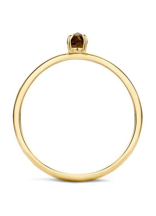 Blush Ring van 14 karaat geelgoud met rookkwarts 1204YSQ  - detail 3 geelgoud