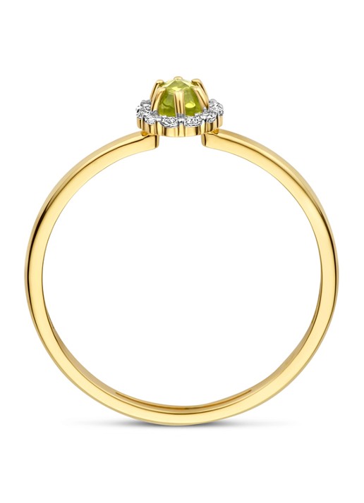 Blush Ring van 14 karaat geelgoud met steen 1258YGP - voorkant 2 geelgoud