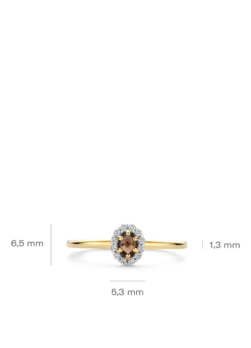Blush Ring van 14 karaat geelgoud met steen 1258YSQ  - detail 2 geelgoud