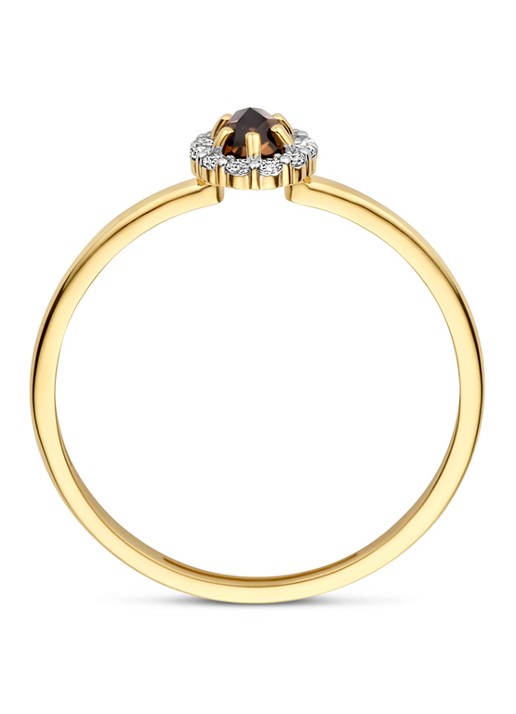 Blush Ring van 14 karaat geelgoud met steen 1258YSQ  - voorkant 4 geelgoud
