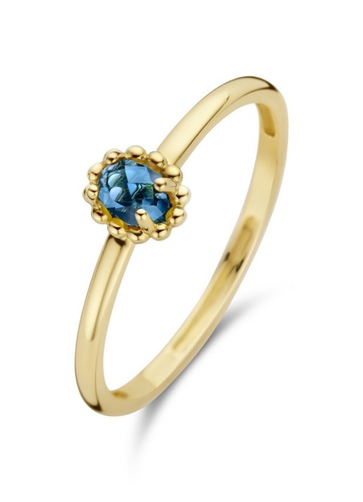 Blush Ring van 14 karaat geelgoud met topaas 1227YLB - voorkant geelgoud