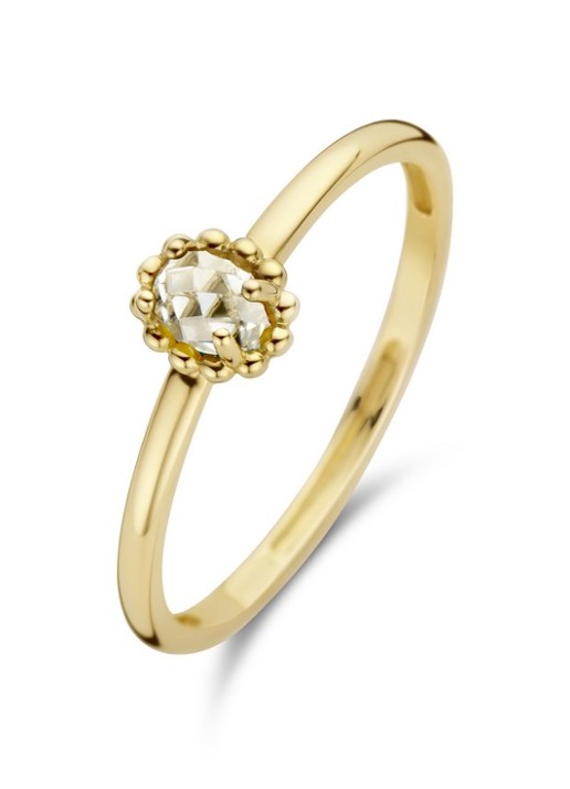 Blush Ring van 14 karaat geelgoud met topaas 1227YWT - voorkant 3 geelgoud