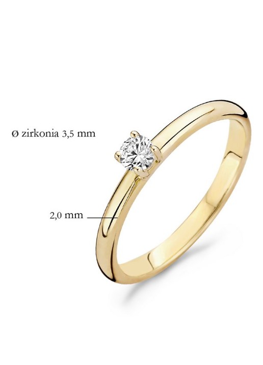 Blush Ring van 14 karaat geelgoud met zirkonia 1112YZI - detail 2 geelgoud