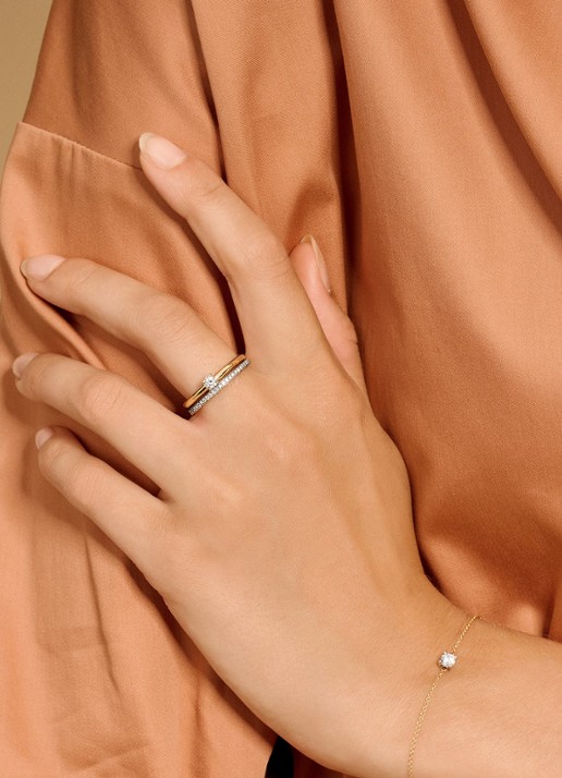 Blush Ring van 14 karaat geelgoud met zirkonia 1119BZI - voorkant 2 geelgoud
