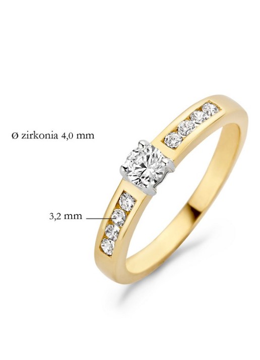 Blush Ring van 14 karaat geelgoud met zirkonia 1125BZI - detail 5 geelgoud
