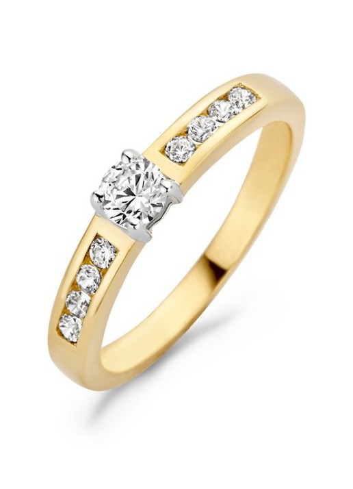 Blush Ring van 14 karaat geelgoud met zirkonia 1125BZI