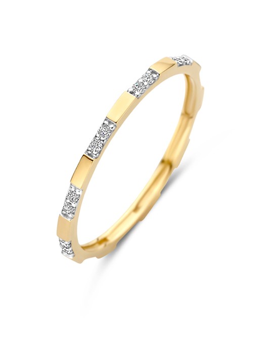 Blush Ring van 14 karaat geelgoud met zirkonia 1260YZI  - voorkant 3 geelgoud