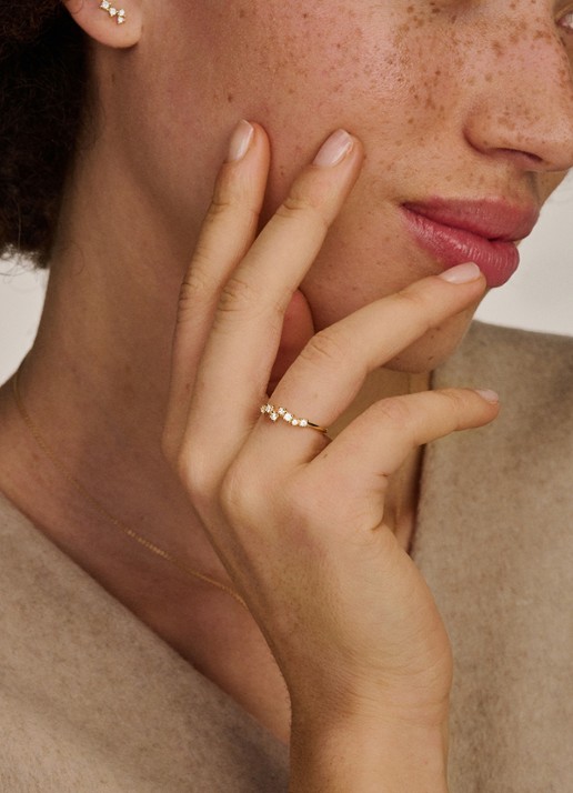 Blush Ring van 14 karaat geelgoud met zirkonia 1267YZI - voorkant 2 goud