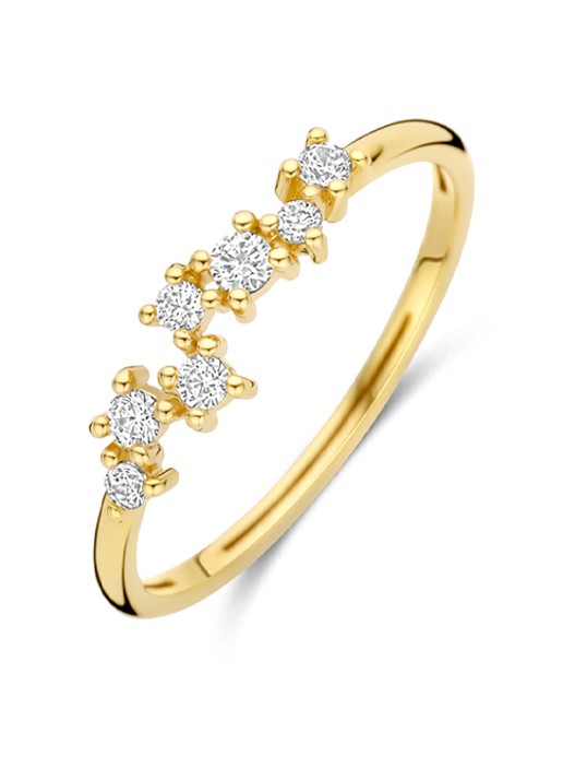 Blush Ring van 14 karaat geelgoud met zirkonia 1267YZI - voorkant 3 goud