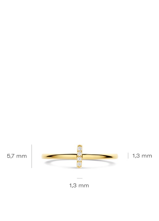 Blush Ring van 14 karaat geelgoud met zirkonia 1270YZI  - detail goud