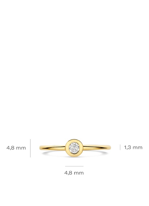 Blush Ring van 14 karaat geelgoud met zirkonia 1273YZI  - detail 4 goud