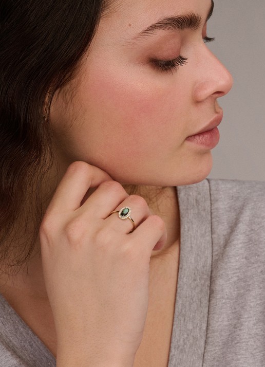 Blush Ring van 14 karaat geelgoud met zirkonia 1279YBQ  - voorkant 4 geelgoud