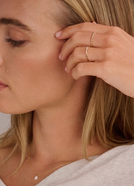 Blush Ring van 14 karaat geelgoud met zirkonia 1290YZI  - voorkant 2 geelgoud