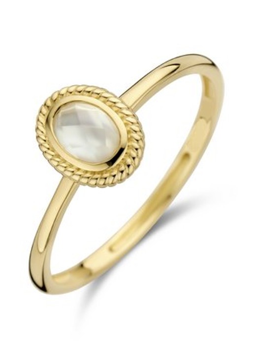 Blush Ring van 14 karaat geelgoud met zoetwaterparel 1239YMQ