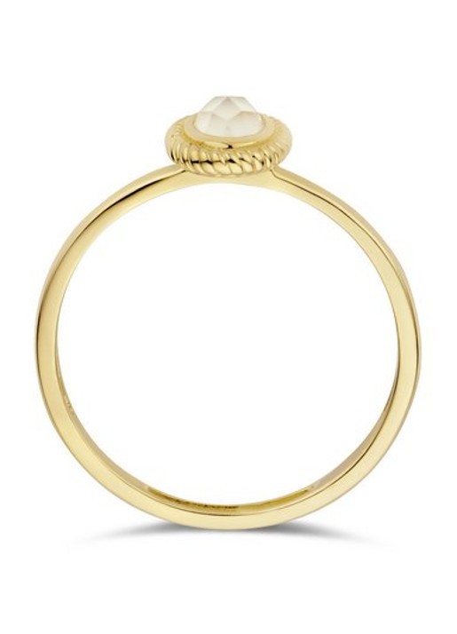 Blush Ring van 14 karaat geelgoud met zoetwaterparel 1239YMQ - voorkant 3 geelgoud