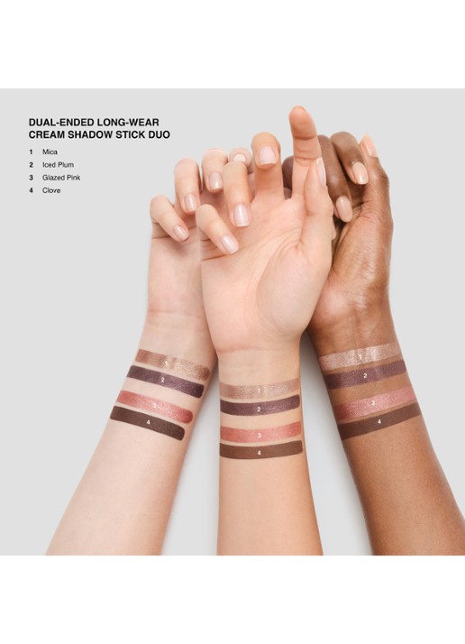 Bobbi Brown Dual-Ended Long-Wear Cream Shadow Stick Duo - oogschaduwstick set - detail 3 mica / iced plum / glazed pink / clove