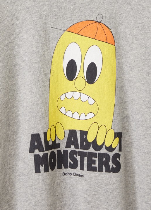 BOBO CHOSES Bigtooth Lemon sweater met print - detail 3 grijsmele