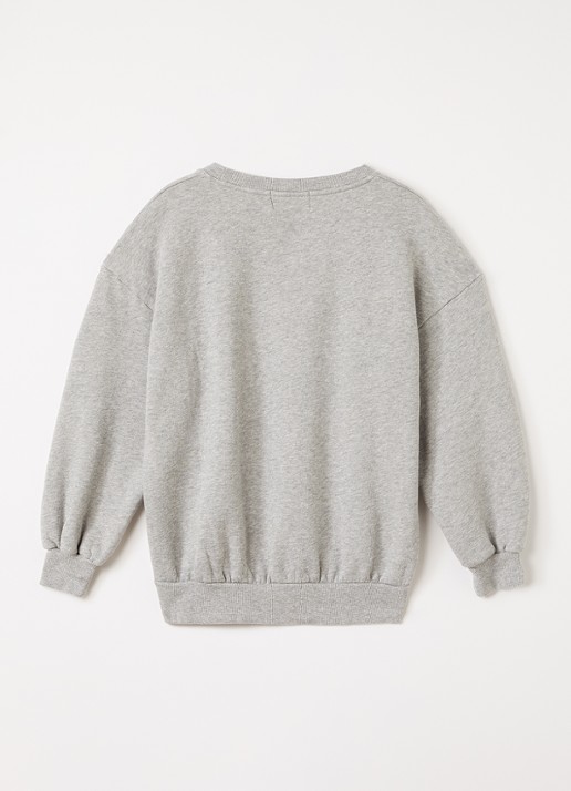 BOBO CHOSES Bigtooth Lemon sweater met print - voorkant 2 grijsmele
