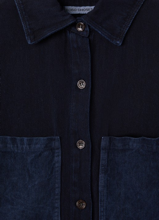 BOBO CHOSES Booo overhemd van denim - detail 3 indigo