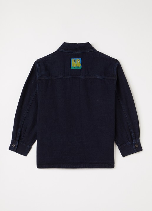BOBO CHOSES Booo overhemd van denim - voorkant 2 indigo