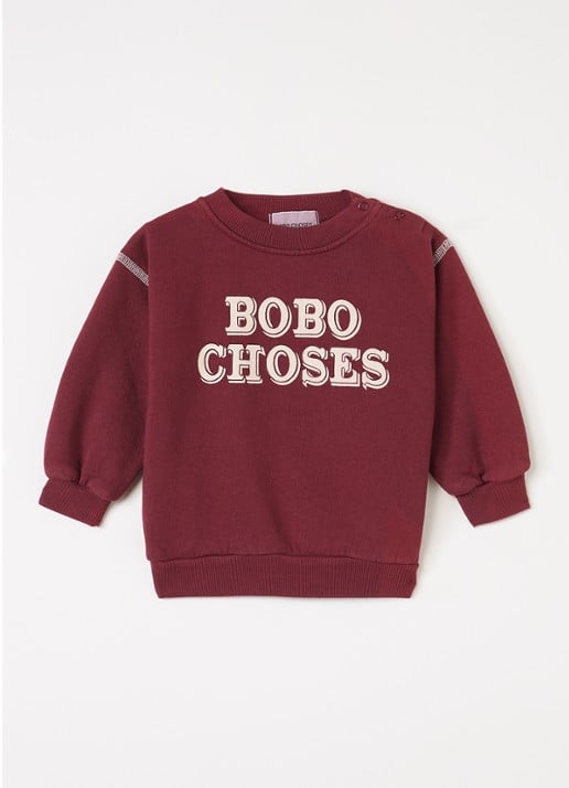 BOBO CHOSES Embossed sweater met logoprint
