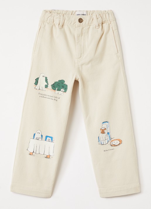 BOBO CHOSES Everyday Ghosts loose fit chino met print