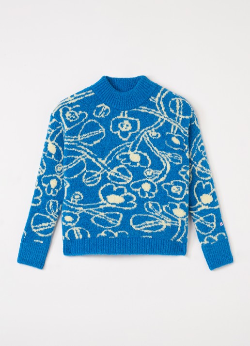 BOBO CHOSES Grofgebreide trui met bloemenprint