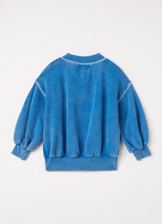 BOBO CHOSES Hidden Monster sweater met print - voorkant 2 blauw