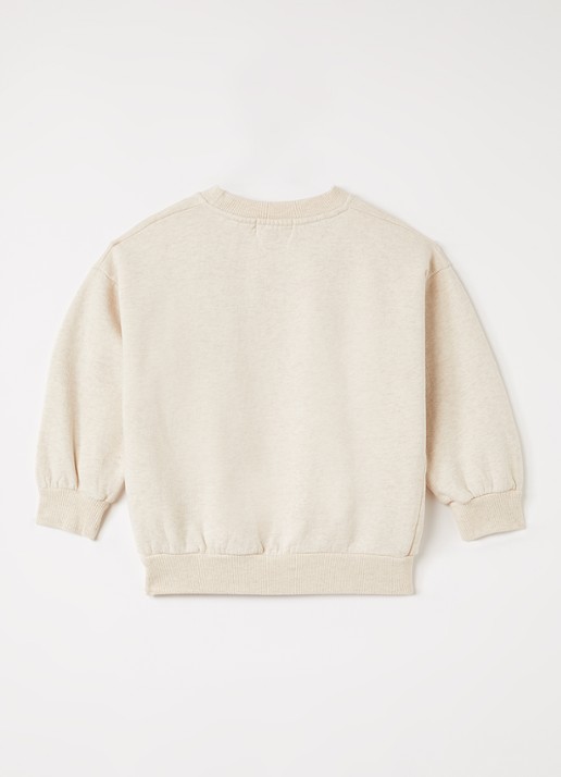 BOBO CHOSES Hug Hairy Monster sweater met print - voorkant 2 beige
