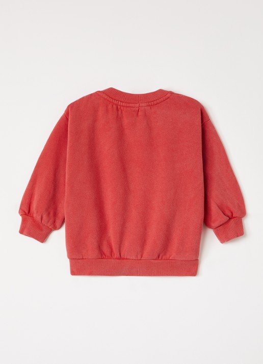 BOBO CHOSES Lake Monster sweater met print - voorkant 2 rood