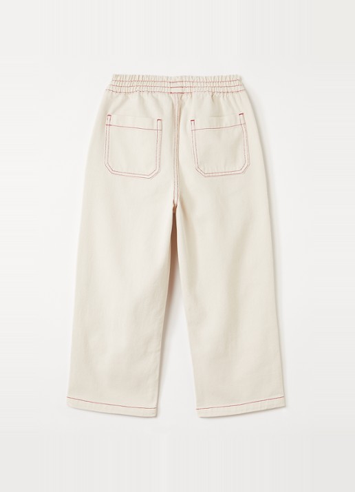 BOBO CHOSES Loose fit broek met opgestikte zakken - voorkant 2 beige