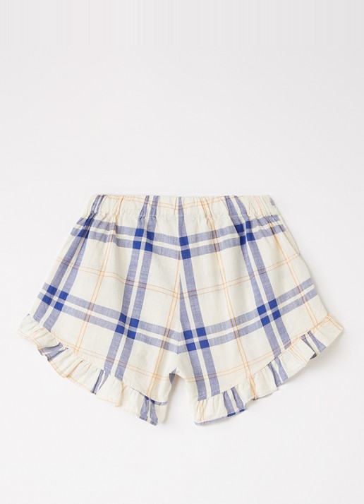 BOBO CHOSES Loose fit korte broek met ruitdessin - voorkant 2 gebroken wit