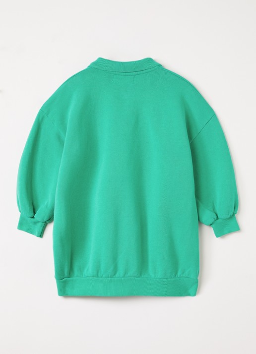 BOBO CHOSES Monster trui-jurk met print - voorkant 2 groen