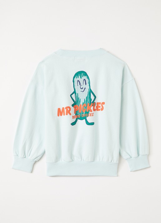 BOBO CHOSES Mr Pickles sweater met logo- en backprint - voorkant 3 mint