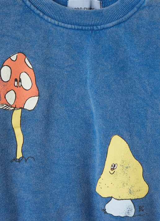 BOBO CHOSES Mush Monster Duo sweater met print  - detail blauw