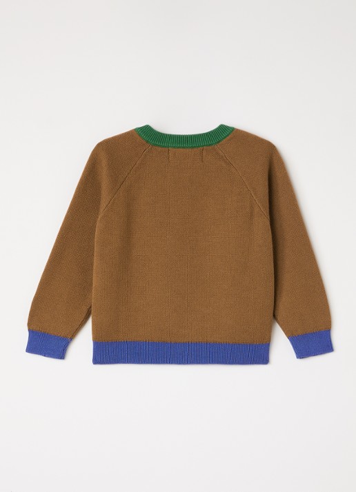 BOBO CHOSES Mush Monster fijngebreide trui met print - voorkant 3 bruin