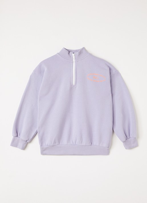 BOBO CHOSES Mystery sweater met logoprint en halve rits