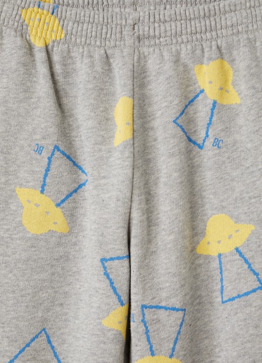 BOBO CHOSES Pixel Abduction tapered fit joggingbroek met print - detail lichtgrijs