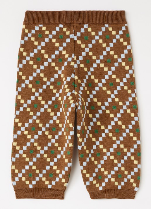BOBO CHOSES Pixel All Over fijngebreide loose fit joggingbroek - voorkant 3 donkerbruin