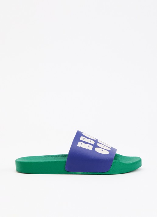 BOBO CHOSES Slipper met logo - voorkant 7 groen