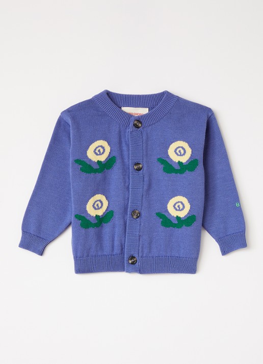 BOBO CHOSES Stamp bloom fijngebreid vest met ingebreid patroon