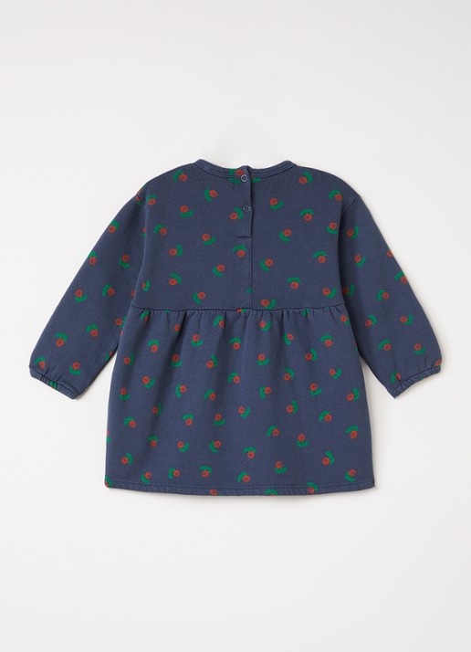 BOBO CHOSES Stamp Bloom trui jurk met print - voorkant 3 donkerblauw