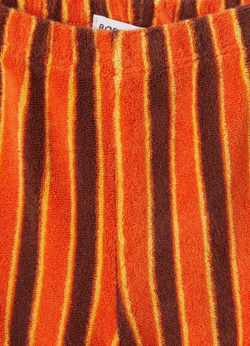 BOBO CHOSES Straight fit korte broek van badstof met streepprint - detail orange