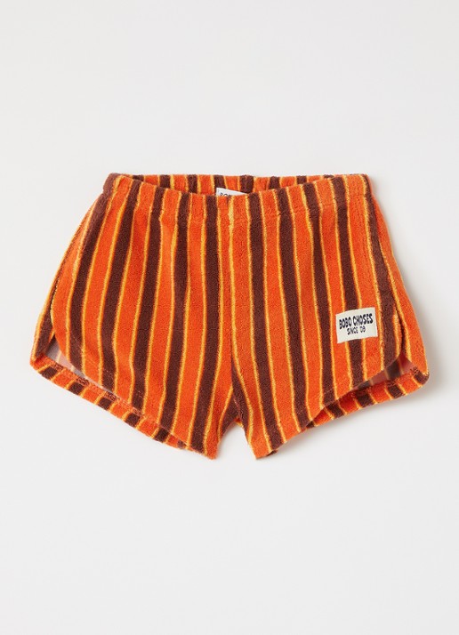 BOBO CHOSES Straight fit korte broek van badstof met streepprint