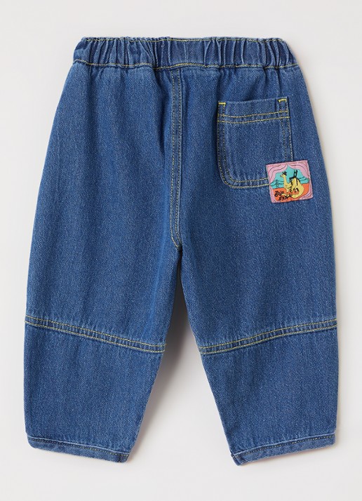 BOBO CHOSES Taxi loose fit jeans met logo - voorkant 2 indigo