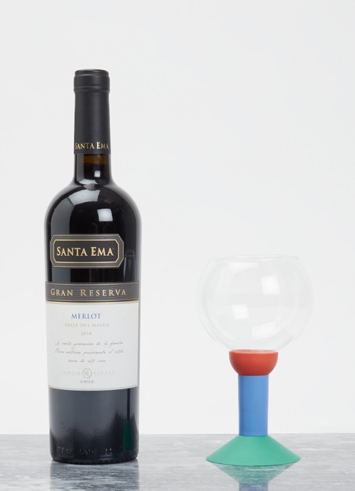 Bodum Oktett rode wijnglas 35 cl set van 2 - voorkant 3 donkerblauw