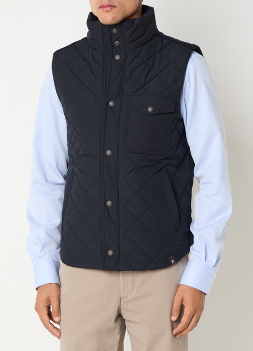Boggi Milano Bodywarmer in wolblend met quilt patroon